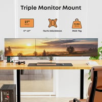 IMtKotW 3 monitoros asztali tartó 17-27 hüvelykes lapos és ívelt képernyőhöz VESA 75x75 100x100 2