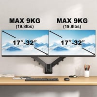 IMtKotW Dupla Monitor Fali Tartó 17-32" Magasságállítható Dönthető Forgó 9kg VESA 3