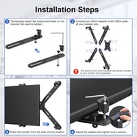 Adaptor VESA IMtKotW pentru monitoare de 17-32 inchi fără orificii de montare, pentru suport de perete VESA 75x75 100x100, 10 kg 6