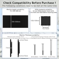 Adaptor VESA IMtKotW pentru monitoare de 17-32 inchi fără orificii de montare, pentru suport de perete VESA 75x75 100x100, 10 kg 4