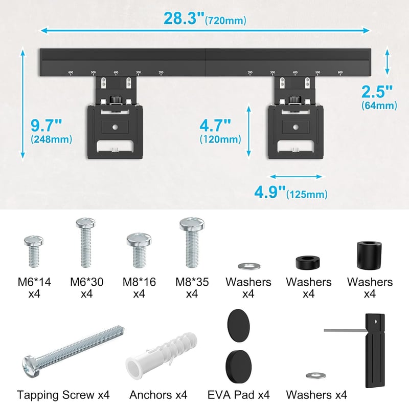 IMtKotW Ultra Slim TV fali tartó 37-80 colos tévéhez, 75 kg, VESA 600x400