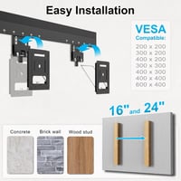 IMtKotW Ultra Slim TV fali tartó 37-80 colos tévéhez, 75 kg, VESA 600x400 6