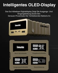 imuto 26800 mAh Power Bank 100W - 4 Portos USB C Külső Akkumulátor Digitális Kijelzővel - MacBook, iPhone 16/15/14, Galaxy S24 Kompatibilis  5