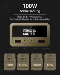 imuto 26800 mAh Power Bank 100W - 4 Portos USB C Külső Akkumulátor Digitális Kijelzővel - MacBook, iPhone 16/15/14, Galaxy S24 Kompatibilis  3