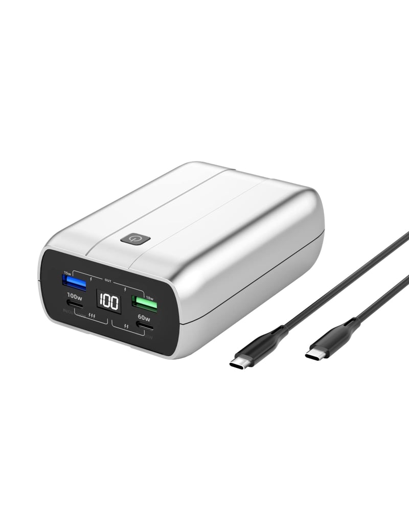 imuto 27200mAh Powerbank 100W USB C PD3.0 Brzi Punjač, 4-Portna Prijenosna Vanjska Baterija s Digitalnim Zaslonom za iPhone 11-15 Pro Max, iPad,