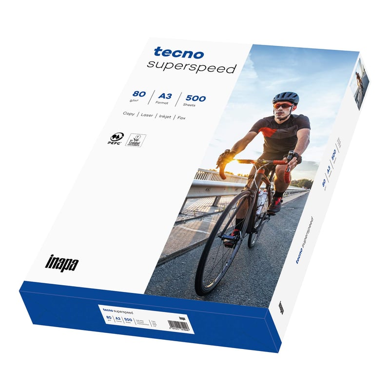 inapa tecno Superspeed kancelársky papier A3 80 g/m² snehobiely 500 listov - pre rýchlu tlač bez zasekávania