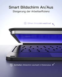 Inateck NeoMagic KB09119 mágneses billentyűzetes tok iPad Air 11" M3/M2 és iPad Pro 11" készülékekhez, 7 színű háttérvilágítás 8
