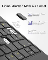 Inateck NeoMagic KB09119 mágneses billentyűzetes tok iPad Air 11" M3/M2 és iPad Pro 11" készülékekhez, 7 színű háttérvilágítás 6