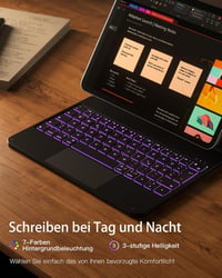 Inateck NeoMagic KB09119 mágneses billentyűzetes tok iPad Air 11" M3/M2 és iPad Pro 11" készülékekhez, 7 színű háttérvilágítás 5