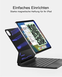 Inateck NeoMagic KB09119 mágneses billentyűzetes tok iPad Air 11" M3/M2 és iPad Pro 11" készülékekhez, 7 színű háttérvilágítás 4