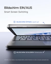 Inateck Surface Pro 9 Billentyűzet QWERTZ Touchpad-dal és 7 Színű Háttérvilágítással 3