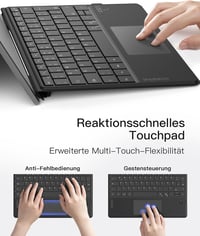 Inateck Surface Pro 9 Billentyűzet QWERTZ Touchpad-dal és 7 Színű Háttérvilágítással 6