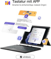Inateck Surface Pro 9 Billentyűzet QWERTZ Touchpad-dal és 7 Színű Háttérvilágítással 4