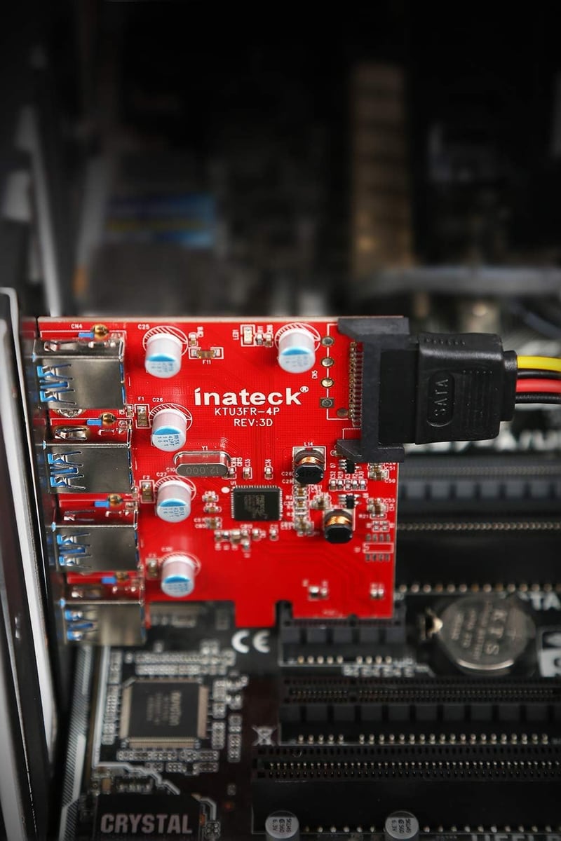 Inateck USB 3.0 PCIe bővítőkártya 4 porttal SATA tápellátással
