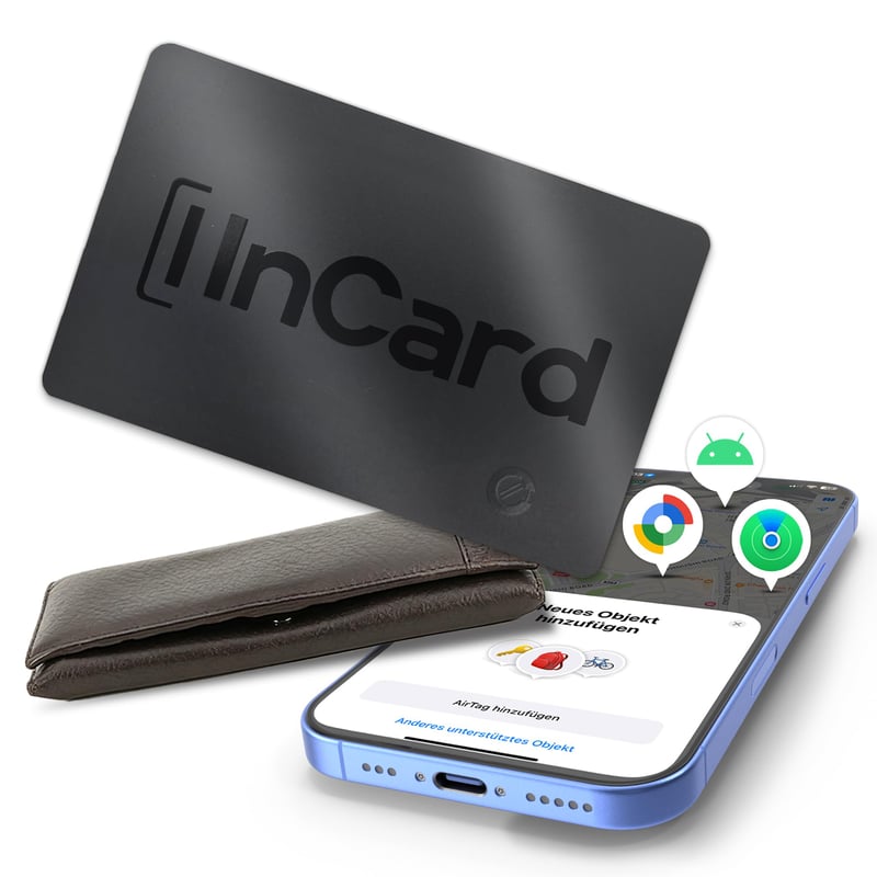 Card de urmărire ultra-subțire pentru portofel InCard – Tracker Bluetooth compatibil cu iOS și Android, rezistent la apă IP68