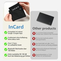 Card de urmărire ultra-subțire pentru portofel InCard – Tracker Bluetooth compatibil cu iOS și Android, rezistent la apă IP68 8
