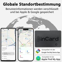 Card de urmărire ultra-subțire pentru portofel InCard – Tracker Bluetooth compatibil cu iOS și Android, rezistent la apă IP68 3