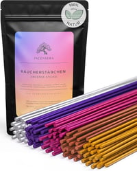 Incensera 100 darabos füstölő pálca szett - Szantálfa, Levendula, Tömjén, Mirra, Zsálya - Meditáció, Jóga, Relaxáció 1