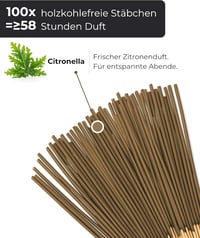 Incensera Citronella Füstölő Pálcika 100db - Kert, Terasz és Kempingezéshez 3