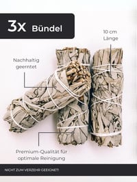 Incensera Fehér Zsálya Füstölő 3 db Szálak Köteg Szárított Smudge 3