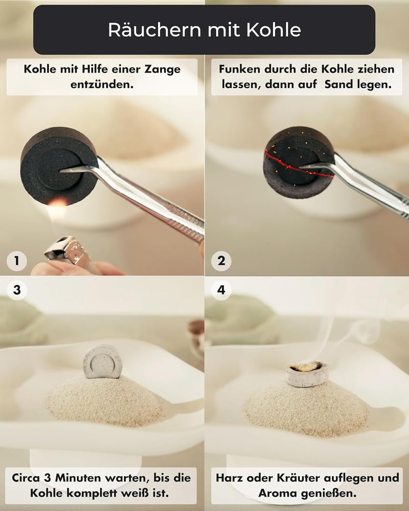 Incensera Öngyulladó Füstölő Szén 10db - Tömjén, Füstölőgyanta, Bakhoor és Fűszernövények