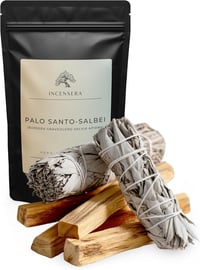 Incensera Palo Santo és White Sage füstölő szett - 2 db fehér zsálya, 4 db palo santo 1