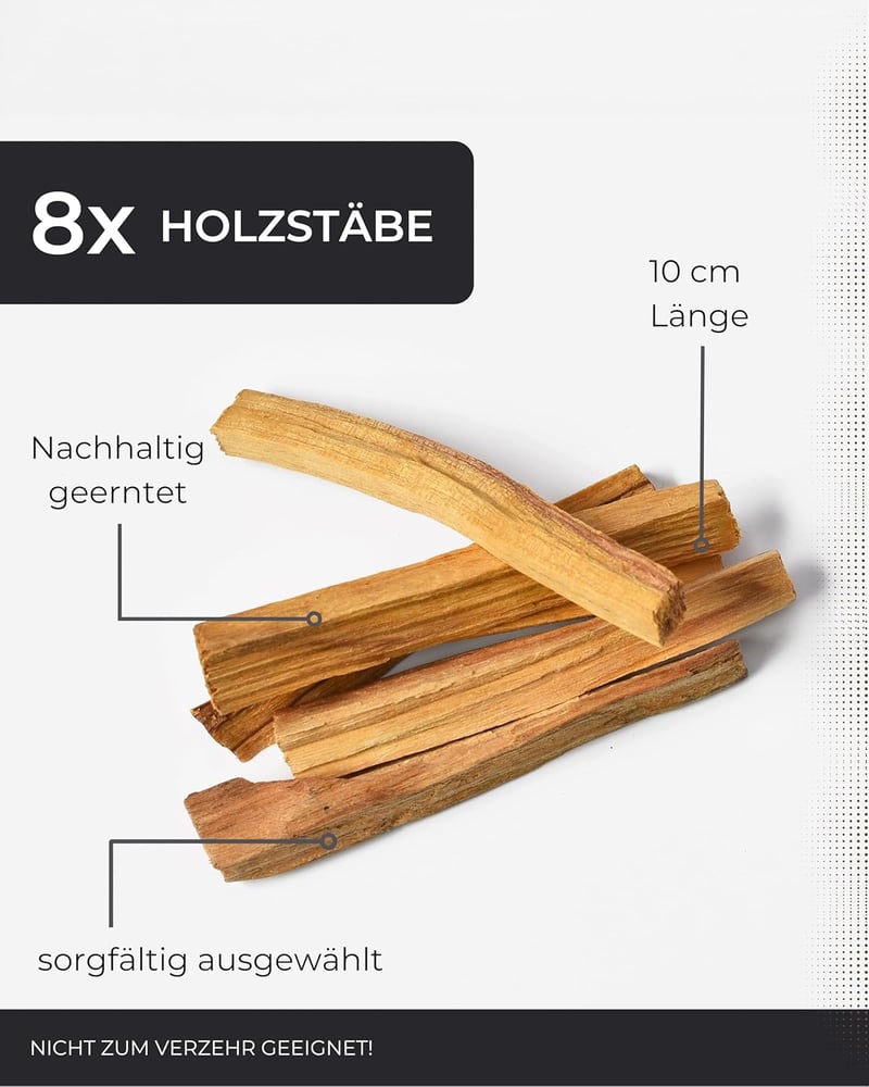 Incensera Palo Santo füstölő pálca 8 db természetes aromaterápia otthonhoz