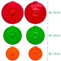 Set 3 Capace din Silicon INCNMAD, Reutilizabile și Universale pentru Boluri, Vase, Farfurii, Caserole și Cani, Potrivite pentru Cuptor și Frigider, 3 Culori 4