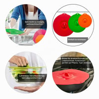 Set 3 Capace din Silicon INCNMAD, Reutilizabile și Universale pentru Boluri, Vase, Farfurii, Caserole și Cani, Potrivite pentru Cuptor și Frigider, 3 Culori 6