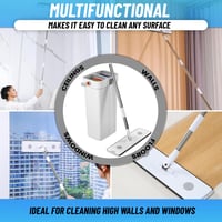 Mop cu rotire 360 de grade Industry Rainbow XL cu cap auto-drenant și găleată dublă, cu lavetă din microfibră antiderapantă pentru curățarea pardoselilor, gresiei și pereților 3