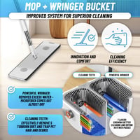 Mop cu rotire 360 de grade Industry Rainbow XL cu cap auto-drenant și găleată dublă, cu lavetă din microfibră antiderapantă pentru curățarea pardoselilor, gresiei și pereților 2