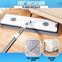 Mop cu rotire 360 de grade Industry Rainbow XL cu cap auto-drenant și găleată dublă, cu lavetă din microfibră antiderapantă pentru curățarea pardoselilor, gresiei și pereților 4