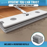 Mop cu rotire 360 de grade Industry Rainbow XL cu cap auto-drenant și găleată dublă, cu lavetă din microfibră antiderapantă pentru curățarea pardoselilor, gresiei și pereților 5