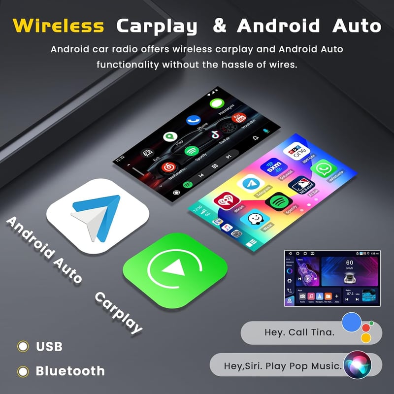 Inefala 2024 9" Android 13 Autórádió 4GB+64GB CarPlay GPS WiFi