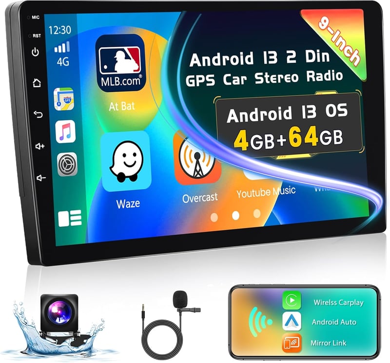 Inefala 2024 9" Android 13 Autórádió 4GB+64GB CarPlay GPS WiFi