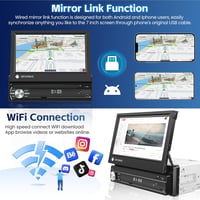 Inefala 7" Android Autórádió Kijelzővel, Wireless CarPlay, GPS és Tolatókamera 6