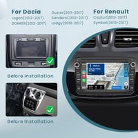 Inefala 7" Wireless CarPlay Android Autórádió Renault Dacia Logan Sandero 2011-2017 2