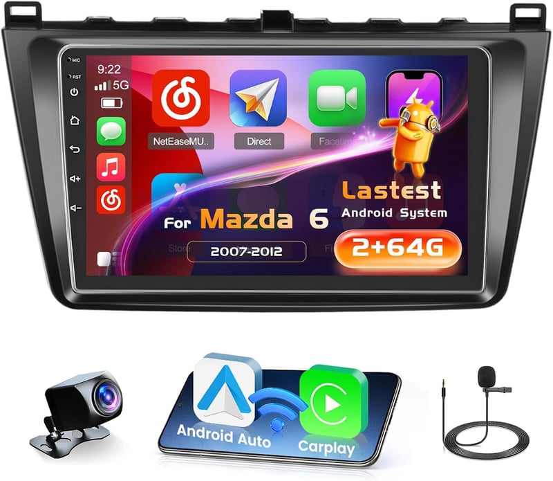 Inefala 9" Android 15 Autórádió Mazda 6 Atenza 2007-2012 CarPlay GPS Bluetooth