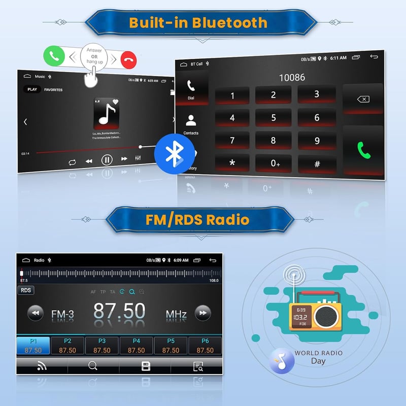 Inefala 9" Android 15 CarPlay Autórádió BMW 1-es E81-E88 2008-2012 GPS WiFi