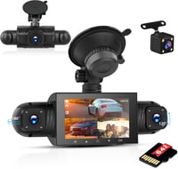 Inefala autós fedélzeti kamera 3" kijelzővel, 1080P, 4 csatorna, 64GB SD kártya 1