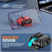Husă Inesore pentru AirPods 4, compatibilă cu MagSafe, cu suport pentru telefon și breloc - negru 5