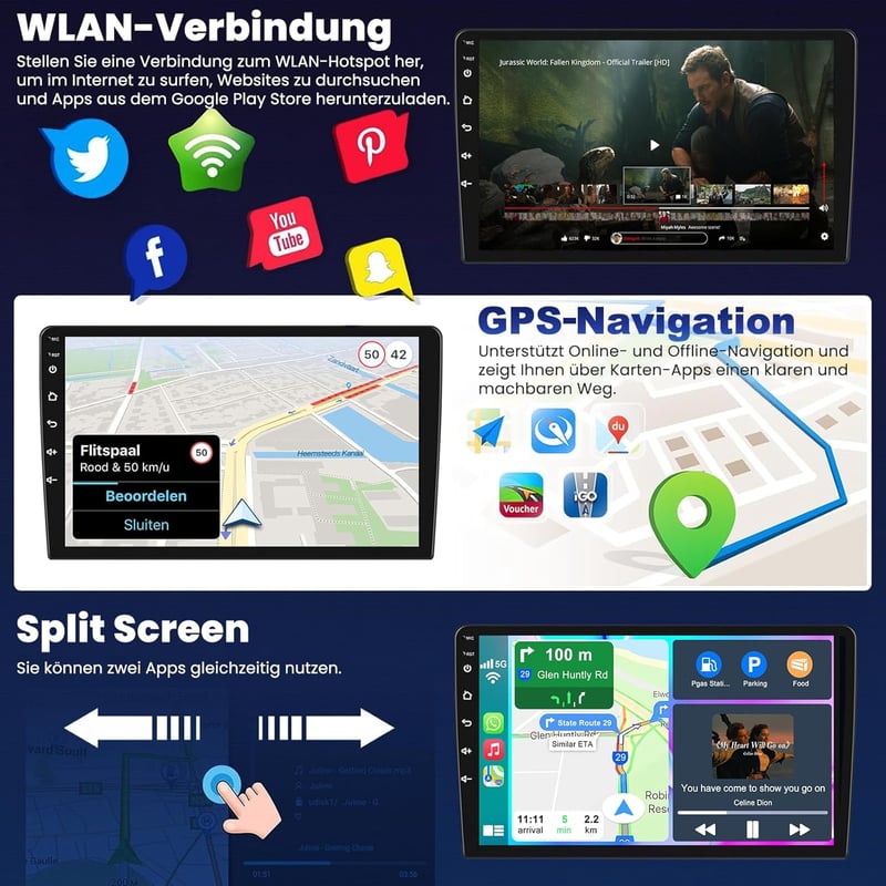 Inexaccessories Android 13 Autórádió Audi A4 S4 RS4 2002-2008 CarPlay GPS WiFi