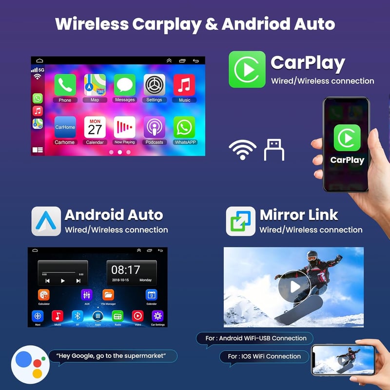 Inexaccessories Android 13 Autórádió Audi A4 S4 RS4 2002-2008 CarPlay GPS WiFi