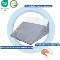 INFANZIA Állítható Ékpárna Magas Sűrűségű Habból, Ergonomikus Olvasópárna Ágyhoz és Kanapéhoz 4
