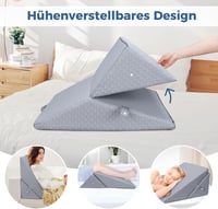 INFANZIA Állítható Ékpárna Magas Sűrűségű Habból, Ergonomikus Olvasópárna Ágyhoz és Kanapéhoz 6