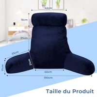 INFANZIA Sötétkék Memóriahabos Olvasópárna Karfával Ergonomikus Támogatás Kanapéhoz és Ágyhoz 6