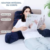INFANZIA Sötétkék Memóriahabos Olvasópárna Karfával Ergonomikus Támogatás Kanapéhoz és Ágyhoz 3