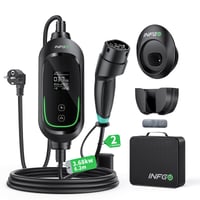 Prenosná nabíjacia stanica INFGO Mobile Wallbox 3,68 kW, 6,2 m kábel, nastaviteľný výkon 6-16 A, funkcia časovača, Type 2, Schuko, pre Model Y/3, ID.3, i4, EQB, e-tron, PHEV, EV, čierna 1