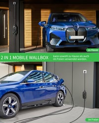 Prenosná nabíjacia stanica INFGO Mobile Wallbox 3,68 kW, 6,2 m kábel, nastaviteľný výkon 6-16 A, funkcia časovača, Type 2, Schuko, pre Model Y/3, ID.3, i4, EQB, e-tron, PHEV, EV, čierna 7