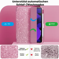Trblietavý obal INFILAND na iPad Air 11" s priehľadnou zadnou časťou a držiakom na ceruzku – M2 2024/M3 2025/M4 2026, Air 5./4. generácia 2022/2020, ružový 5
